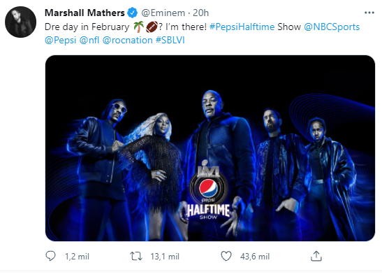Eminem en el show de medio tiempo del Super Bowl